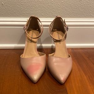 Lucky Brand Blush Leather Heels with Ankle Strap